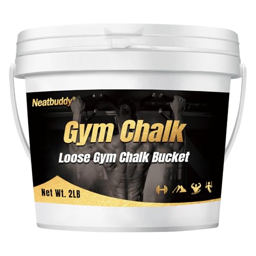 2LB Loose Gym Chalk Bucket, Lifting Chalk, Premium Chalk Powder with Chalk Bag & Spoon for Weightlifting, Gymnastics & Climbing