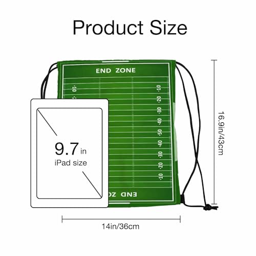 Football Field Drawstring Backpack Adjustable Shoulder Strap Green Grass with White Lines Graduated Line End Zone Drawstring Bag Sutiable for Sports Beach Short Travel Stroage 14x16.9 Inch - color: Football Field