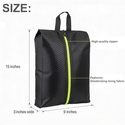 Smell Proof Shoe Bag,odor proof shoe bag for travel with Activated Charcoal Ideal for Athletic Soccer Golf Gym Spikes Tennis Baseball (S1-43)
