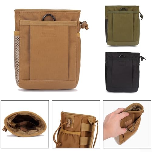 Outdoor Tool Belt, 600D Nylon Waist Pouch with Drawstring, Multi-Pocket Storage for Climbing Chalk, Hunting Gear, and Camping Tools(Green) - color: Green