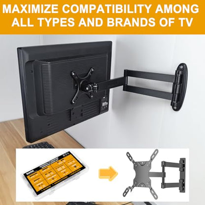 Universal TV Mounting Screws Hardware Kit with Box, Includes M4 M5 M6 M8 Screws, Washers, and Spacers, Compatible with Any TV Wall Mount/Display Up to 80 Inches (Black)