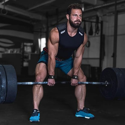 AQF Weight Lifting Straps, Padded Cotton Gym Wrist Straps for Deadlifts | 23" Extra-Long, Heavy-Duty Webbing, 5mm Neoprene Cushioning, Open-Loop Design, Sold as Pair, Ideal for Rows & Pull Workout - color: Black Gel Padded