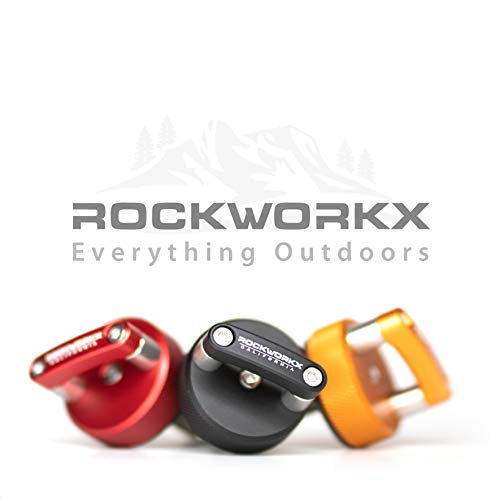 ROCKWORKX Billet Aluminum JKU Hard Top Quick Removal Fastener Thumb Screw, Integrated D Ring - color: Red