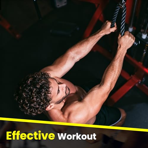 Pulley System for Home Gym, Wall Mount LAT Pull Down Machine Attachment with 3 Handles, for Back, Arm, and Chest Workout