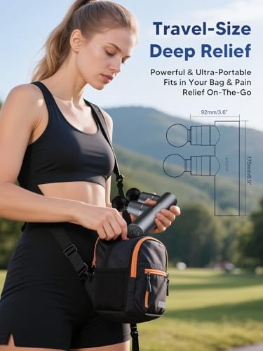 arboleaf Mini Massage Gun Deep Tissue, Portable Percussion Muscle Massager | Dual Head Massage Design Targets Two Muscle Areas at Once for Efficient Deep Tissue Relief and Full-Body Recovery - color: Darkgray