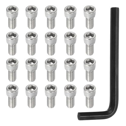 PATIKIL 3/8"-16 x 3/4" Socket Head Screws Cap Bolt, 10Pcs 304 Stainless Steel Hexagon Socket Screws with Hex Wrenches Full Thread for Road Bicycle Mountain Bike Auto, Silver/Black - color: Silver/Black, size: 3/8"-16 x 3/4"