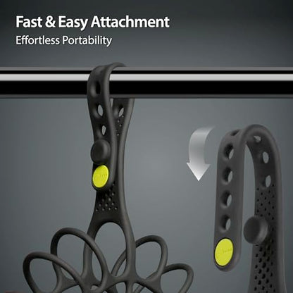 BONE Shoe Tie, Shoe Holster for Backpack, Elastic Silicone Shoe Hanger with Footwear Clips, Hang Extra Cleats Boots on Bags