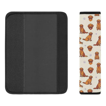 Universal Soft and Comfortable Seat Belt Shoulder Pad for Adult Use, Most Cars, 1 Pair Cute Golden Retriever Harness Pads Strap Anti-Slip Pad - color: Pattern 358