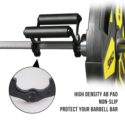V Bar Row Landmine Handle Attachment for Barbell Bars，Solid Mine Double D Row Handle Grips with Non-Slip Rubber Grips, T-Row Attachment for Olympic Strength Training Bars