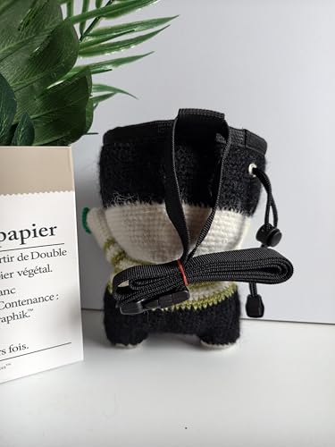 Handmade Crochet Rock Climbing Chalk Bag, Fun Plush Animal Chalk Pouch with Drawstring, Adjustable Waist Belt for Indoor Outdoor Bouldering Sport Climbing - style: Cat