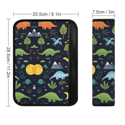 2 Pack Cool Dinosaurs Seat Belt Cover Universal Fit Shoulder Protector for Adults and Children, Most Cars, Comfortable Driving - color: Pattern 906