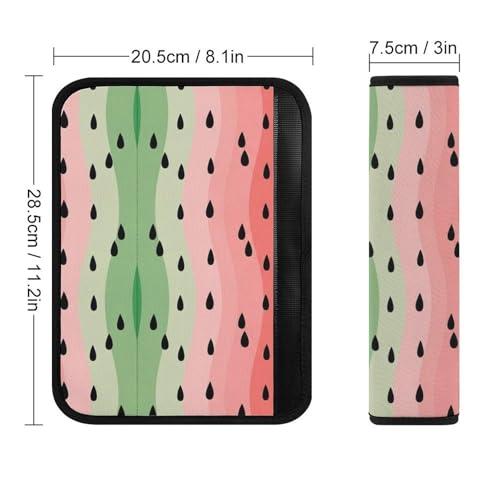 1 Pair Soft Padded Seat Belt Cover for Child, Most Cars, Summer Fruit Red Green Watermelon Shoulder Harness Cover, Neck and Shoulder Support - color: Pattern 236