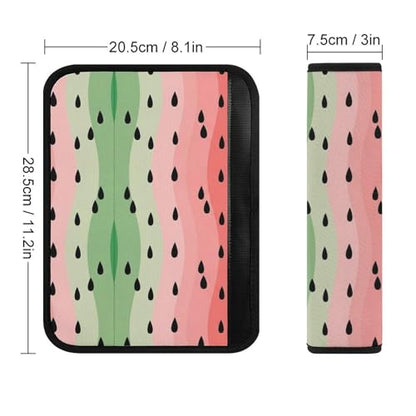 1 Pair Soft Padded Seat Belt Cover for Child, Most Cars, Summer Fruit Red Green Watermelon Shoulder Harness Cover, Neck and Shoulder Support - color: Pattern 236