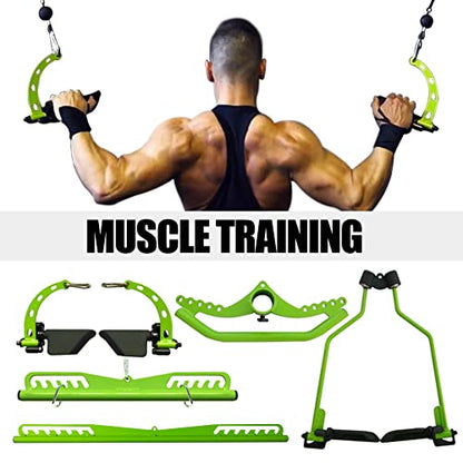 Adjustable Lat Pull down Bar, Cable Machine Attachments for Gym, Home Gym Fitness T-bar Row Pulldown Attachments, Lat Pull Down Machine Wide Grip Neutral Grip Handle - color: SP-LONG BAR