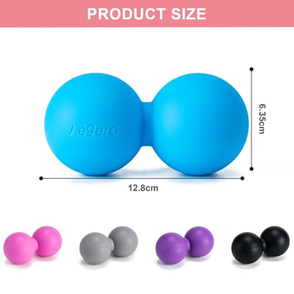 Aegero Peanut Massage Ball-Double Lacrosse Massage Ball, Mobility Ball for Myofascial Release,Yoga Therapy,Trigger Point Therapy,Muscle Knots and Acupoint Massage (Pink Firm Ball) - color: Pink