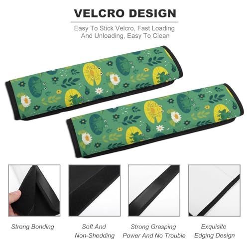 1 Pair Universal Soft and Comfortable Seat Belt Shoulder Pad for Kids, Stroller Pushchair High Chair, Cute Frogs Shoulder Protector, Anti-Slip Pad - color: Pattern 405