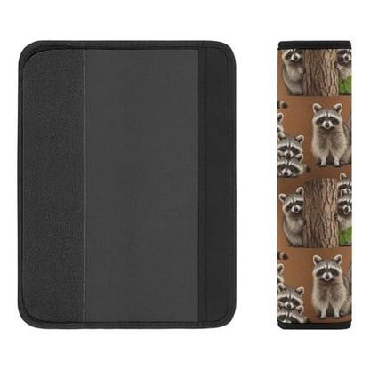 2PCS Cute Raccoon Wild Animal Seat Belt Cover Soft Padded Neck Strap Covers for Kids, All Vehicles, Comfortable Driving - color: Pattern 326