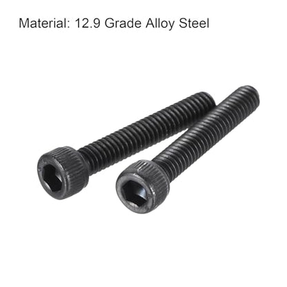 uxcell #8-32x1" Hex Socket Head Cap Screw Bolts 12.9 Grade Alloy Steel 25pcs - size: #8-32x1"