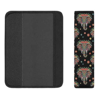 2 Piece Universal Fit Seat Belt Cover for Adult Use, Most Cars, Colorful Mandala Elephant Seat Belt Covers Cushion, Shock Absorption - color: Pattern 564