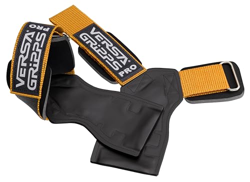 Versa Gripps® Pro, Made in The USA, Wrist Straps for Weightlifting Alternative, The Best Training Accessory - color: Gold/Black, size: Small: 6-1/8" to 7"