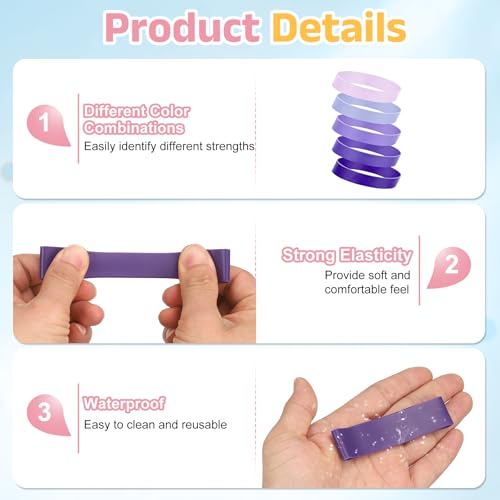 Finger Resistance Bands, Level Finger Grip Strengthener Grip Forearm Thumb Exerciser - color: Purple Series