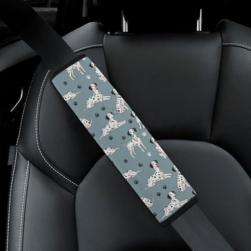 2 Pack Universal Soft and Comfortable Car Seat Straps Shoulder Pads for Kids, All Vehicles, Dalmatian Neck Strap Covers, Neck and Shoulder Support - color: Pattern 1049