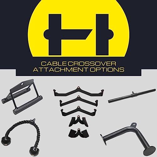 HulkFit Multi-Functional Adjustable Pro Series Power Rack Power Cage Exercise Equipment for Home Gym with Squat Rack Attachments and Accessories - Bench Press, Squats, and Deadlifts - Multicolor - style: Cable Crossover