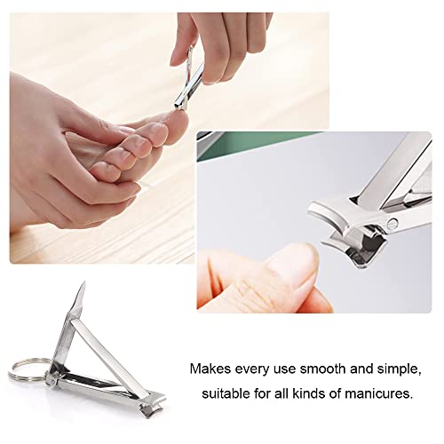 Nail Clippers Professional Heavy Duty with Keychain for Thick Nails Toenails Men Women Folding Nail Cleaning Tools