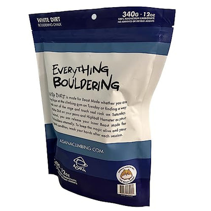 White Dirt Climbing Chalk (12oz/340g) 100% Pure Magnesium Carbonate for Rock Climbing and Bouldering - Gym Chalk for Gymnastics, Weightlifting, Sports and Other Athletic Activities - Loose and Chunky
