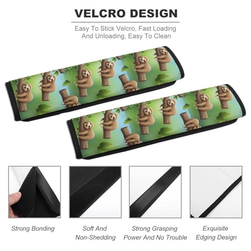 2 Pack Cute Sleep Sloth Car Seat Belt Pad Soft Padded Harness Pads Strap for Child, Car Seats Pushchair Strollers High Chair Pushchair, Anti-Slip Pad - color: Pattern 651