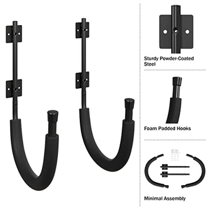 2-Pack of Kayak Storage Hook Sets - Kayak Wall Mount Hangers with 100lb Capacity Per Pair for Paddleboards, Surfboards, - size: 1-Set