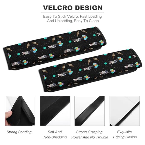 2PCS Universal Fit Car Seat Belt Pad for Kids, Most Cars, Space Astronaut Galaxy Balloon Seat Belt Cushion, Shock Absorption - color: Pattern 796