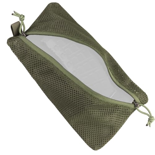 Tactical Mesh Pouch Insert, Modular Utility Admin Pockets Travel Organizer EDC Zipper Pouch 6X12,12X12 - color: RG, size: 6"x12"