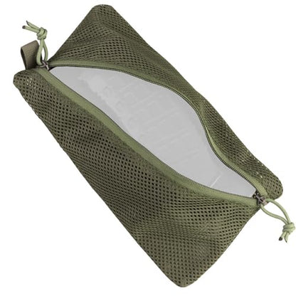Tactical Mesh Pouch Insert, Modular Utility Admin Pockets Travel Organizer EDC Zipper Pouch 6X12,12X12 - color: RG, size: 6"x12"