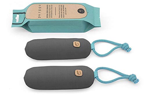 PURGGO Bamboo Charcoal Shoe Deodorizer Air Purifying Bag - Natural Odor Eliminator - Last 365+ Days - No Chemicals - Air Freshener for Shoes and Closet - Remove Odor Naturally - [2 Pack] [Gray] - color: Lava Gray