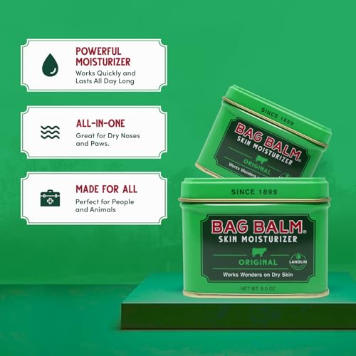 Bag Balm Vermont’s Original Pet Paw & Skin Balm – Moisturizing Salve for Dry, Cracked Paws, Noses & Rough Skin – 8 Ounce – 2 Pack - size: 8 Ounce (Pack of 2)