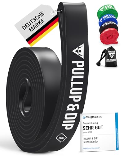 Pullup & DIP Fitness Bands, Resistance Bands with Bag, Door Anchor (with Sets) and Exercise Guide - Single & in Value Set, Pull-Up Band Fitness Band for Calisthenics - color: LIGHT (Black, 15-53 lbs)
