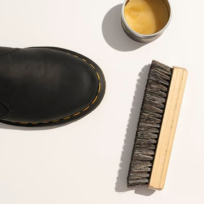 Konex Handcrafted Wooden Shoe Brush with Polished Finish - Shoe Cleaning Brush with Mix Horsehair and Tampico Bristles - Premium Shoe Brushes for Cleaning by Konex - color: Varnished