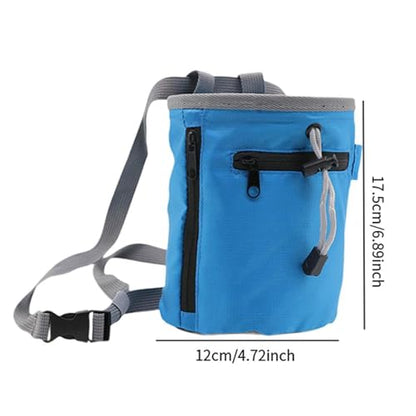 Compact Climbing Chalk Carrier with Reinforced Side Compartment and Leak Design for Athletic Activities Anti Slip Workout Chalk Bag - color: Blue