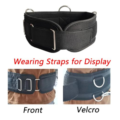 LOOEEL Fitness Resistance Belt Multi Functional Fitness Belt with 5 Rings for Weight Training and Resistance Training of Load Carrying Pull Up Belt Squat