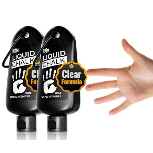 Clear Liquid Chalk 60 ml, Low-Residue Grip for Gym & Climbing | Low-Residue, Quick-Dry Grip for Lifting, Climbing, Pickleball, Shooting Sports & Training - style: 2 Pack