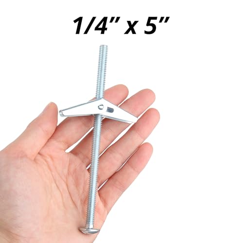 HASWARE Toggle Bolt Zinc Plated Steel and Wing Nut for Hanging Heavy Items on Drywall 1/4x5 (8 Pack) - size: 1/4x5" (8 Pack)