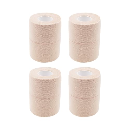 Adhesive Bandage Tape,ULIFESTAR Flexible Medical Bandage Wrap,Elastic Athletic Tape,Cotton Stretch Skin Sports Tape,Cohesive Bandage Wrap for Ankle,Knee (Beige, 7.5cm*4.5m/2.95inch*5Yard, 4 Rolls) - color: Beige, size: 7.5cm*4.5m/2.95inch*5Yard, 4 Rolls
