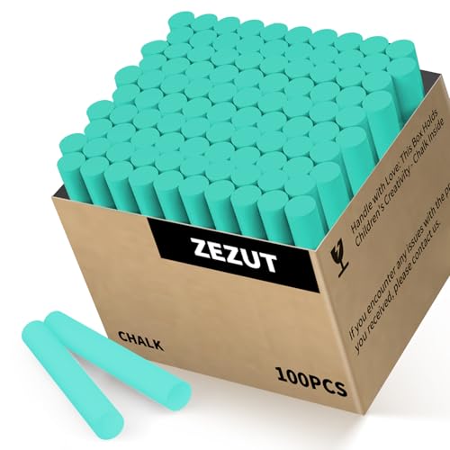 Green Chalk 100PCS, Low Dust Chalks Stick Bulk for Chalkboard Blackboard Non-Toxic - color: Green