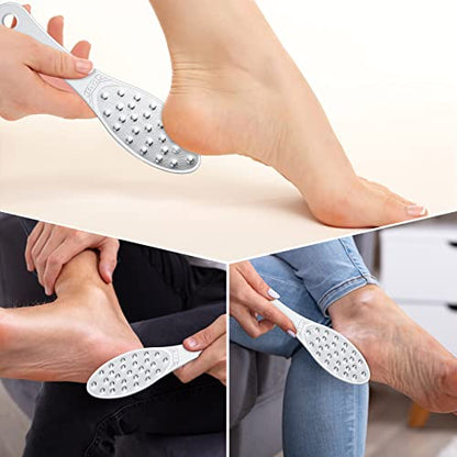 1 Pcs Stainless Steel Foot File Callus Remover Double Sided Metal Foot Scraper Rasp Scrubber for Wet or Dry Skin Professional Pedicure Tool for Hard Skin Cracked Heels Feet (Classic Style) - size: 1 Count (Pack of 1)