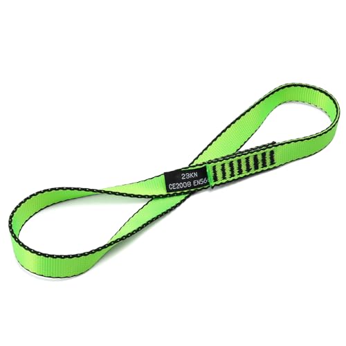 18MM Nylon Climbing Sling Runner 23KN CE2008/EN566 Strong Webbing Straps for Rock Climbing,Mountaineering, Rappelling, Swing, Yoga Hammock etc - color: Green, size: 30cm/ 12inch |Single Unit