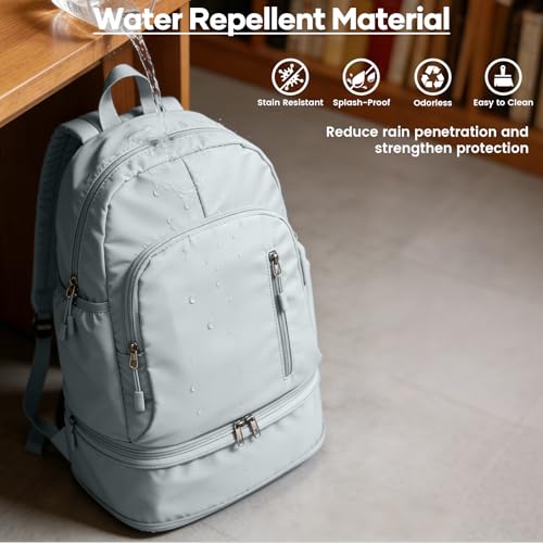 Gym Backpack for Women, Dance Volleyball Backpacks With Shoe Compartment | For Yoga Fitness Beach Hiking Sports - color: Blue