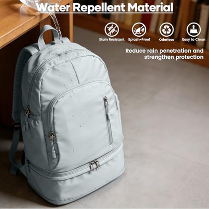 Gym Backpack for Women, Dance Volleyball Backpacks With Shoe Compartment | For Yoga Fitness Beach Hiking Sports - color: Blue
