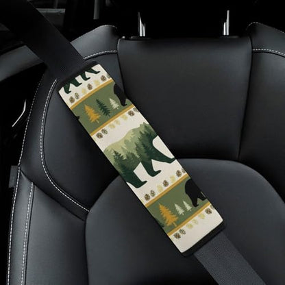 Universal Soft and Comfortable Rustic Cabin Bear Wild Animal Seat Belt Cover for Kids, Most Cars, 2 Piece Seat Belt Covers Cushion Shock Absorption - color: Pattern 536