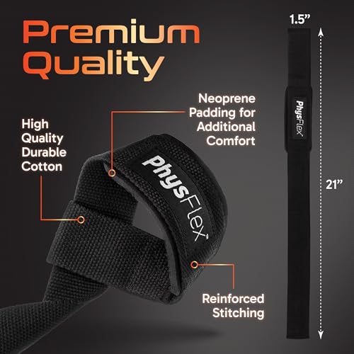 Grip Lifting Straps for Weightlifting and Strength Training, Premium Cotton and Padded Wrist Wraps, Gym Deadlift for Men & Women - color: Black (Anti-Slip)